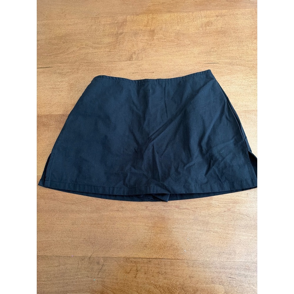 Princess Polly black Gigi Recycled Cotton Mini Skort Size 0 RN163017